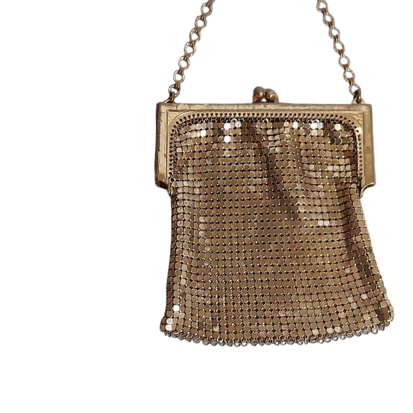 Vintage Gold Mesh Small Kiss Lock Bag - Picture 8 of 11